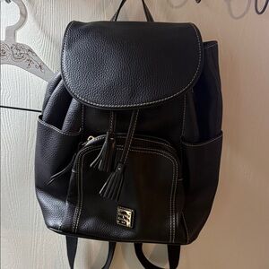 Dooney & Bourke Black Leather Bag with Tassels